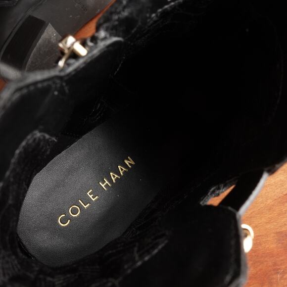 Cole Haan Boots Womens SZ 7B BLK Haidyn Leather Ankle Zip Classic Block Heeled - Picture 16 of 16
